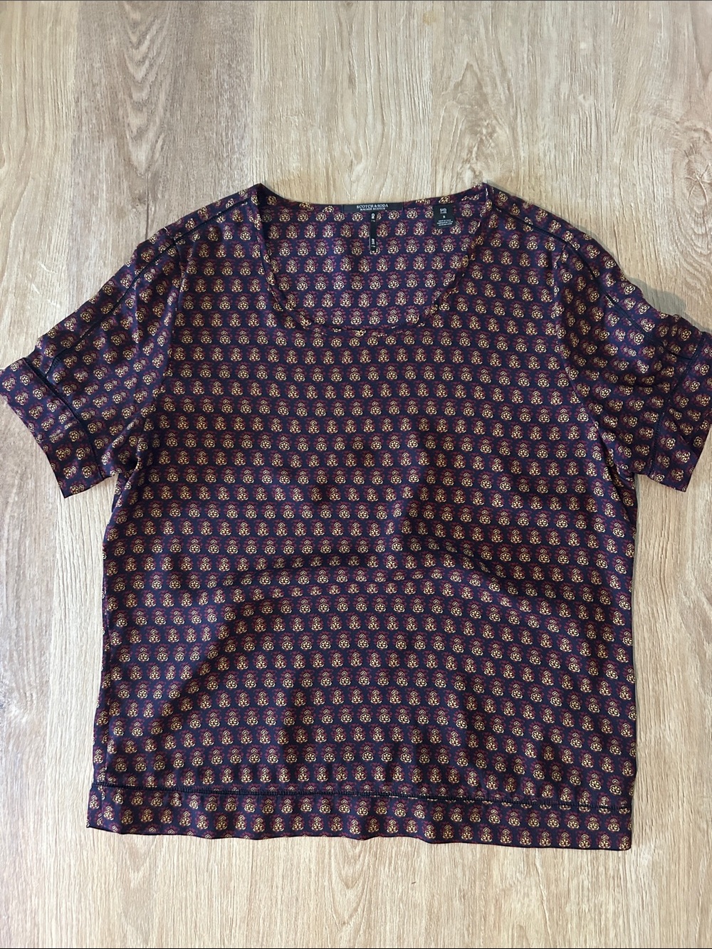 Scotch & Soda Purple Short-Sleeve Printed Top